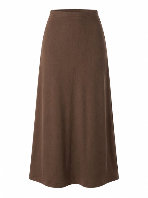 Ribbed Maxi Skirt in Mocha by Faves