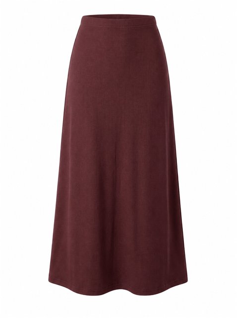 Ribbed Maxi Skirt in Wine by Faves