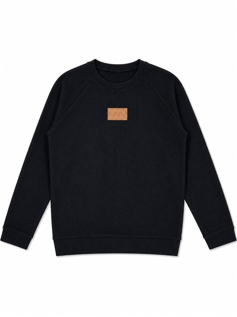 Ribbed Long Sleeve Sweatshirt in Black by Faves
