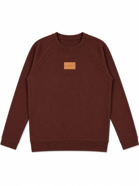 Ribbed Long Sleeve Sweatshirt in Wine by Faves