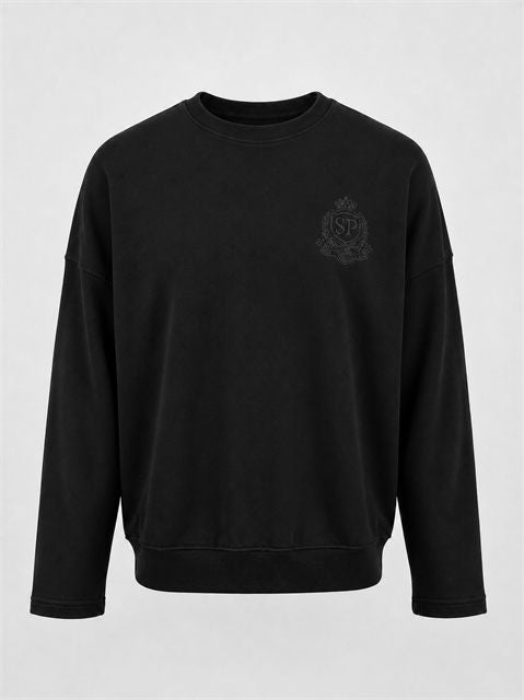 Ribbed Emblem Dolman Top in Black by Spades