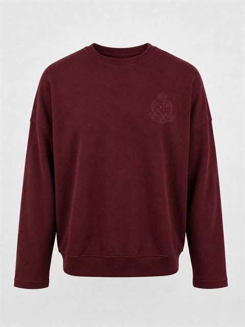 Ribbed Emblem Dolman Top in Burgundy by Spades