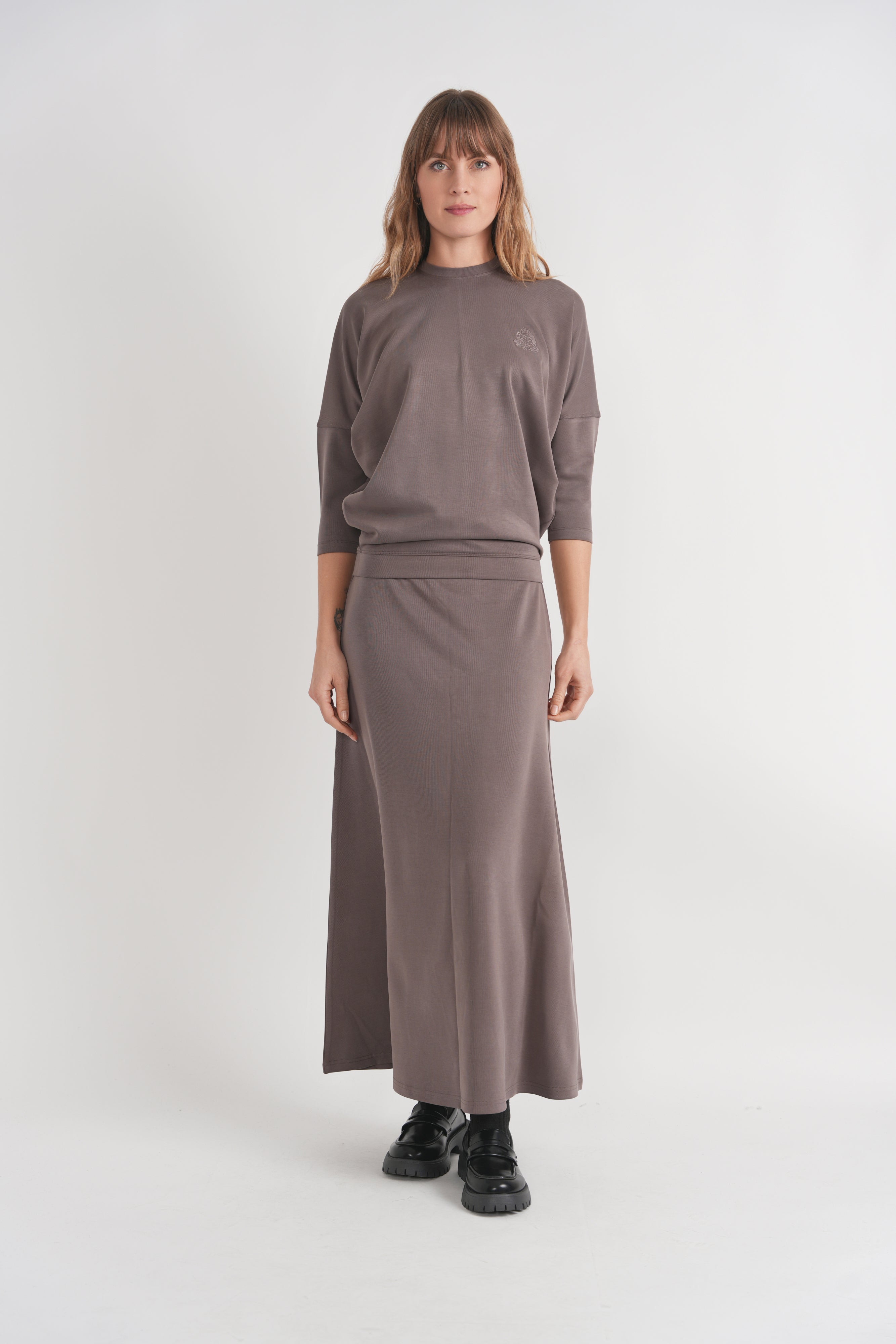 Ribbed Emblem Dolman Top in by Spades