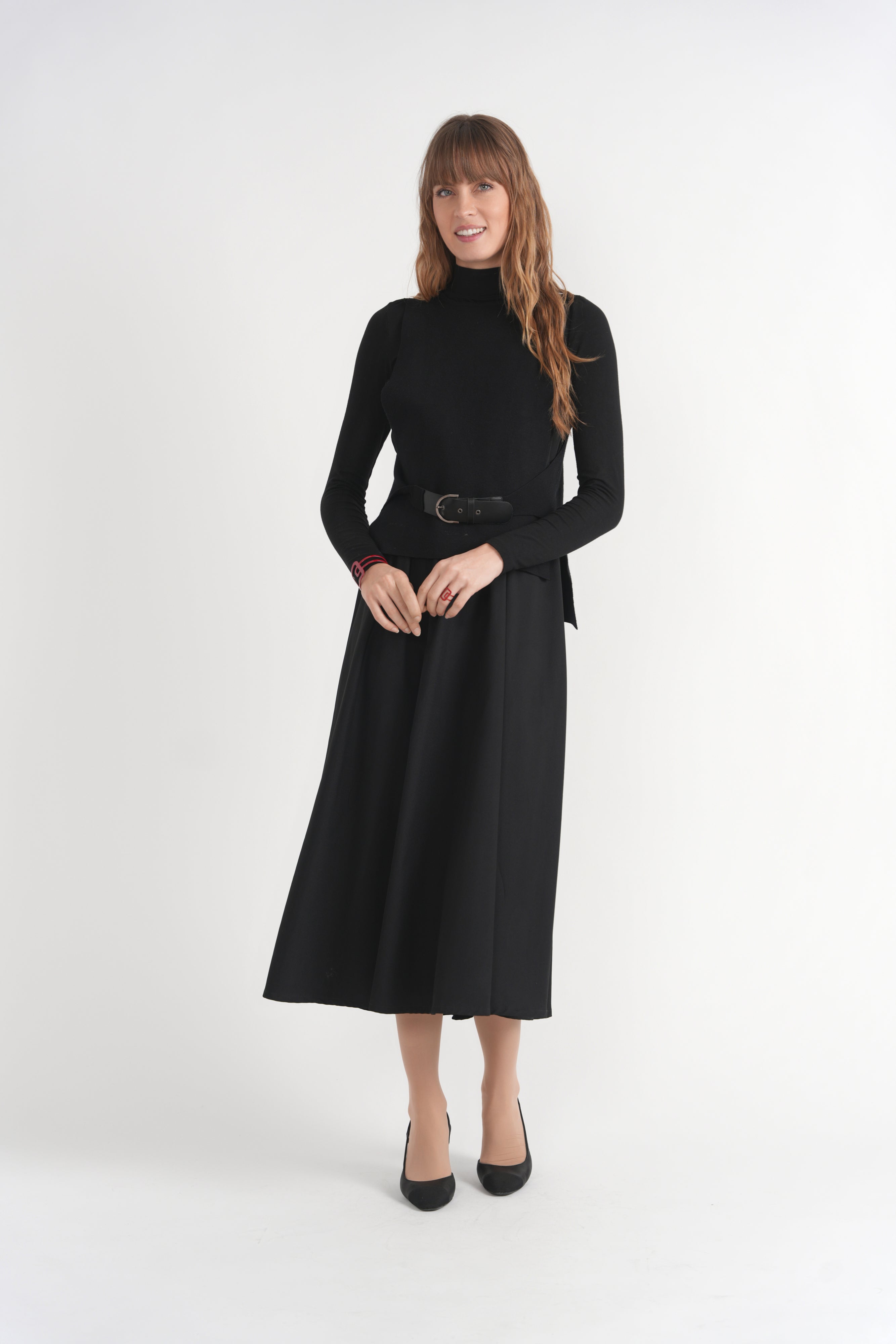 Buckle Vest Crepe Dress Combo