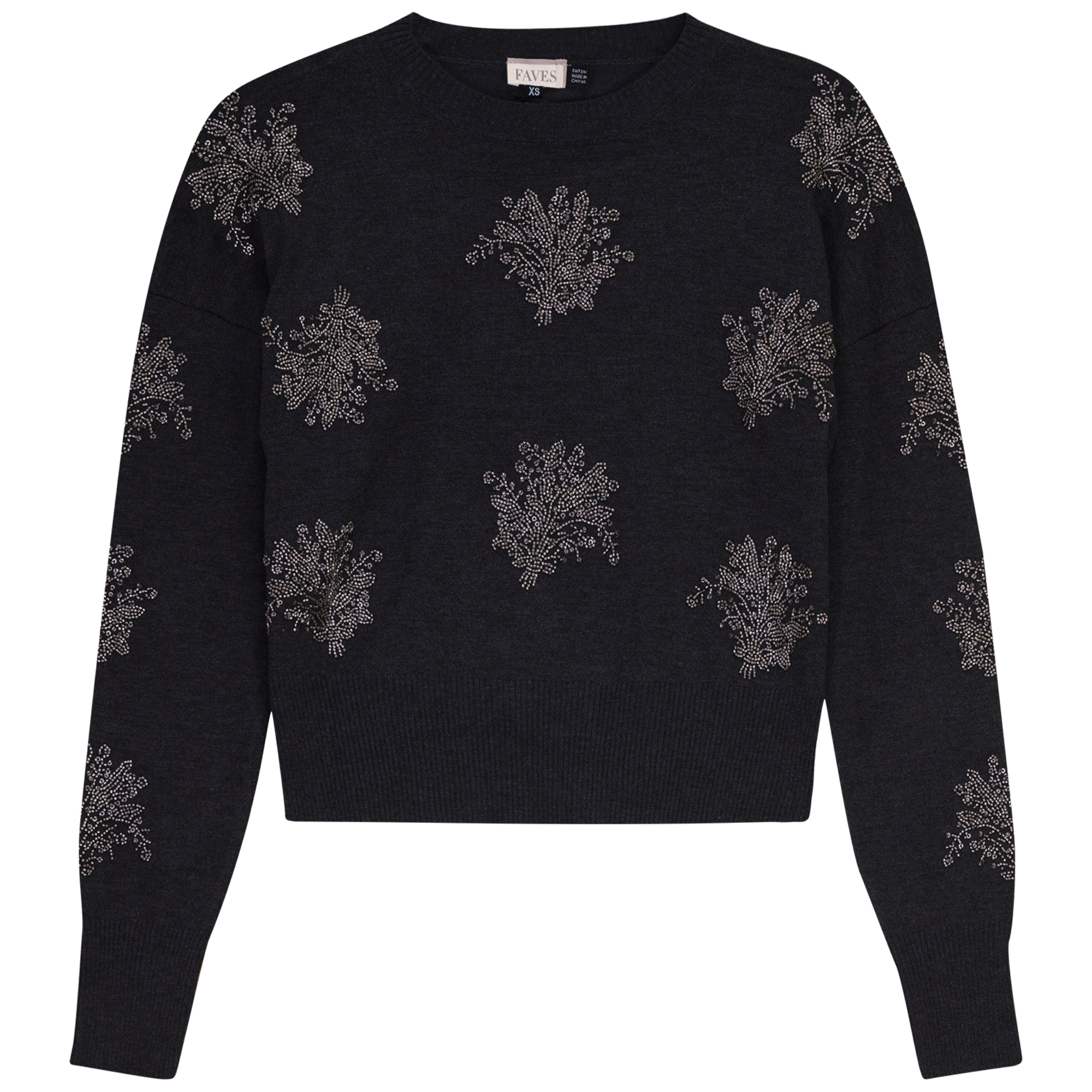 Beaded Flower Sweater in by Faves