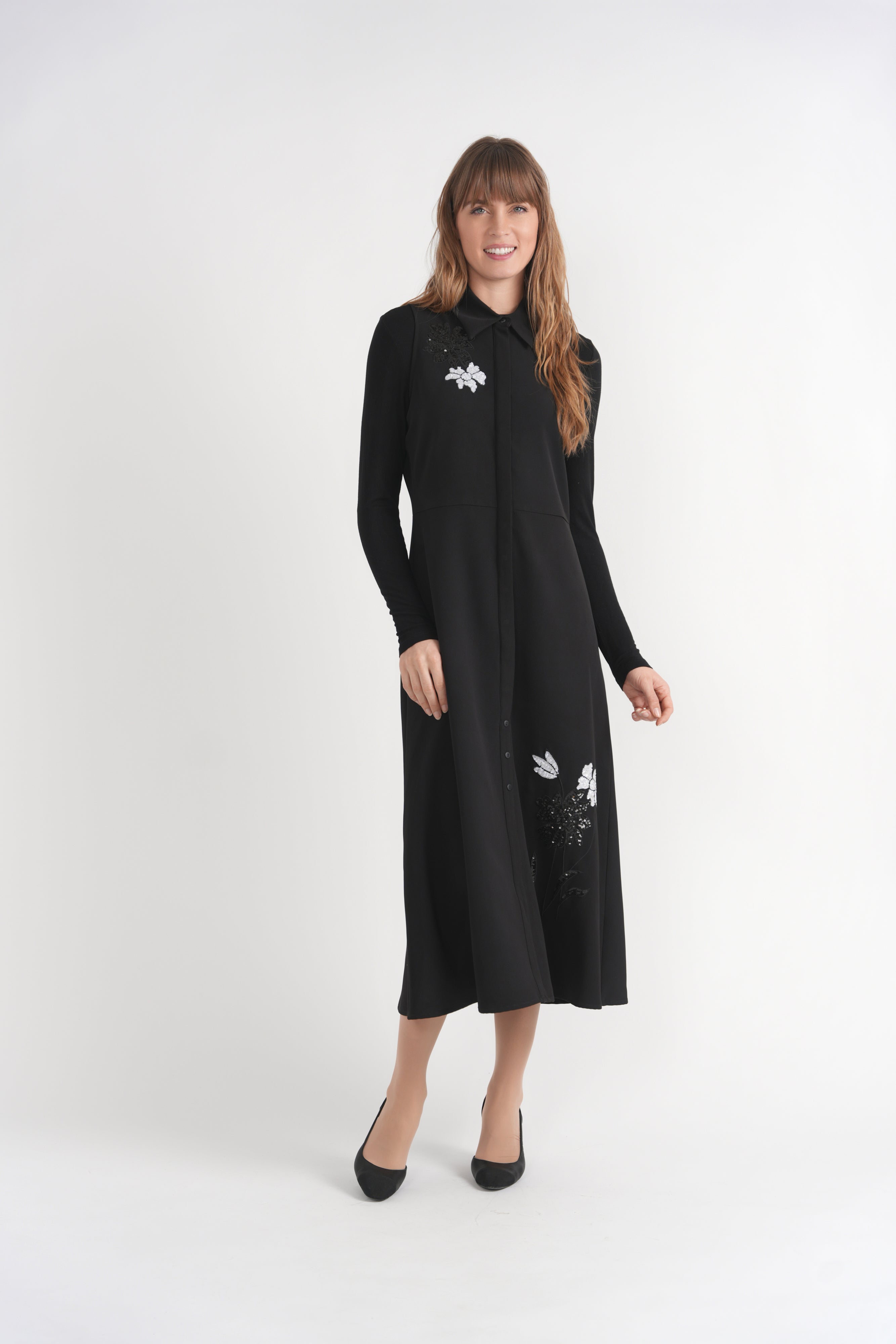 Embroidered Shirt Jumper in Cream by Club Malibu
