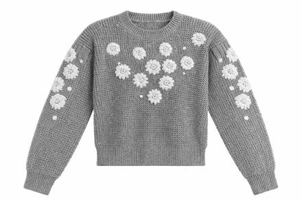 Flower Sweater in Dark Grey Mix by Firm Collection