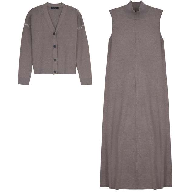 Knit Midi Set in Iron by MiuMax