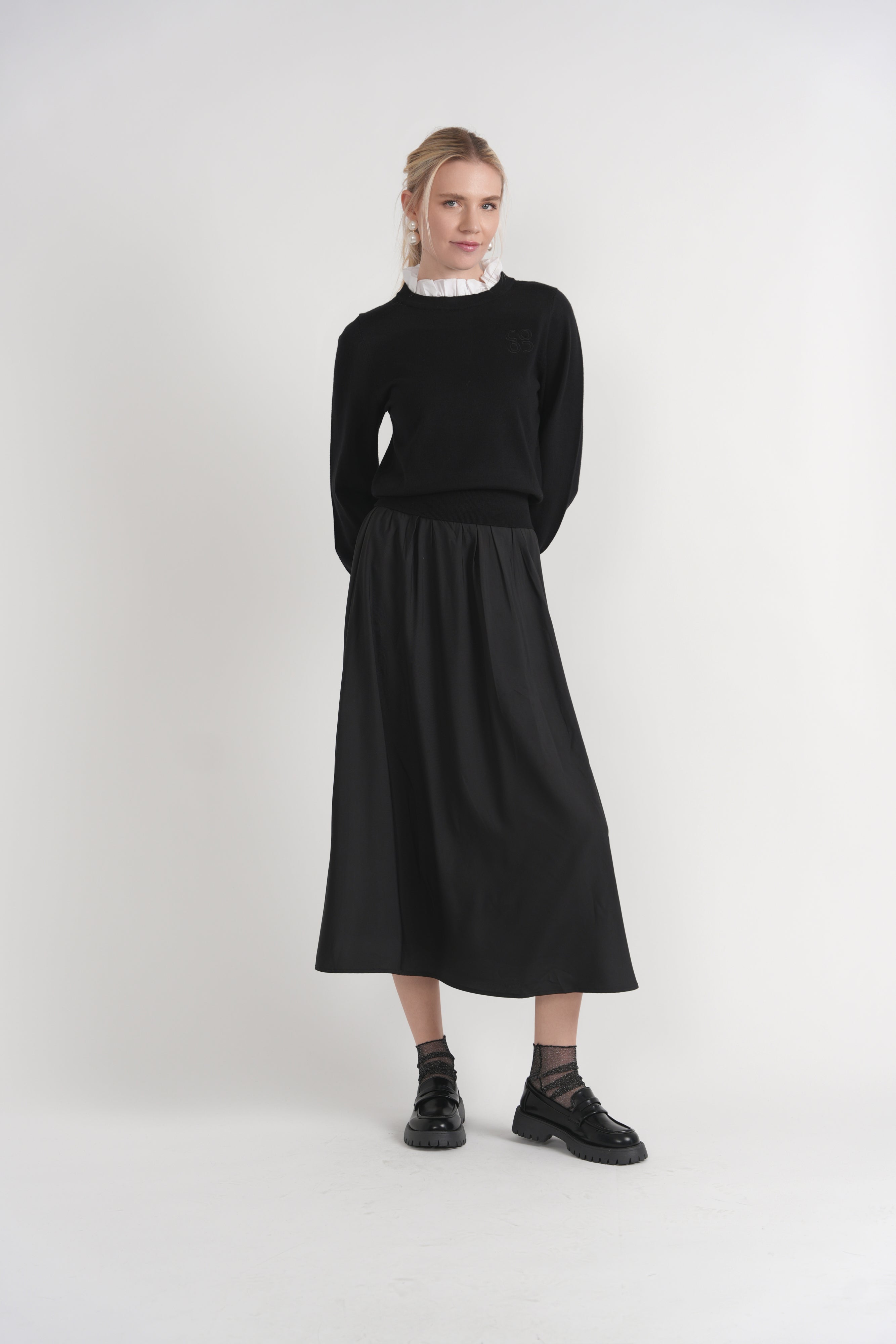 Sweater With Shirt Frill in by Coco