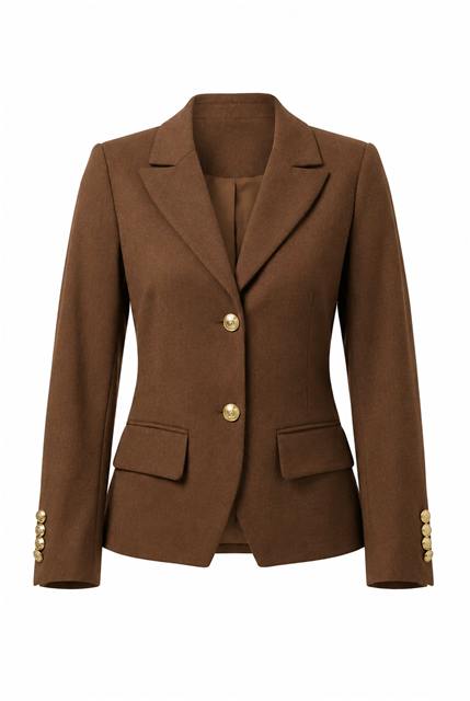 Wool Blazer in Cocoa by NYC Factory