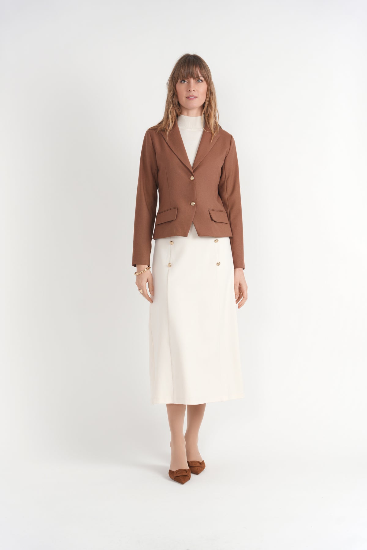 Wool Blazer in Cream by NYC Factory