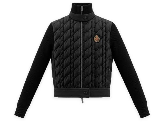 Cable Knit Quilt Sweater With Belt in Black by MiuMax