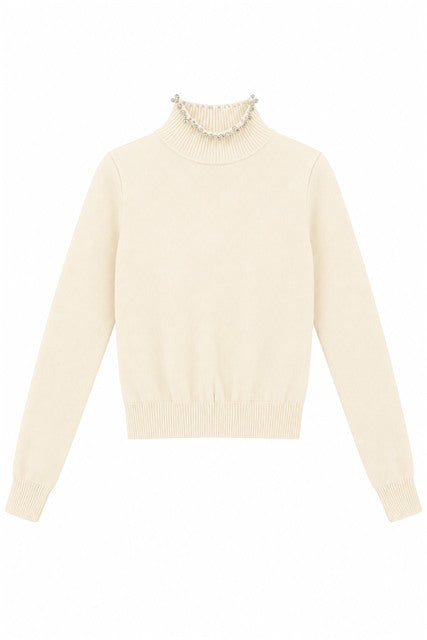 Pearl Mock Neck Sweater