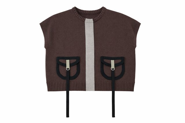 Pocket Vest in Chocolate Oatmeal by Coco