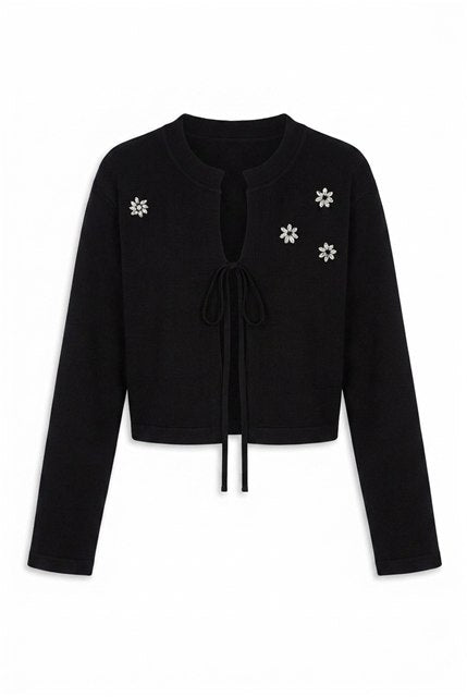 Cropped Jewel Bolero in Black by Birt UK