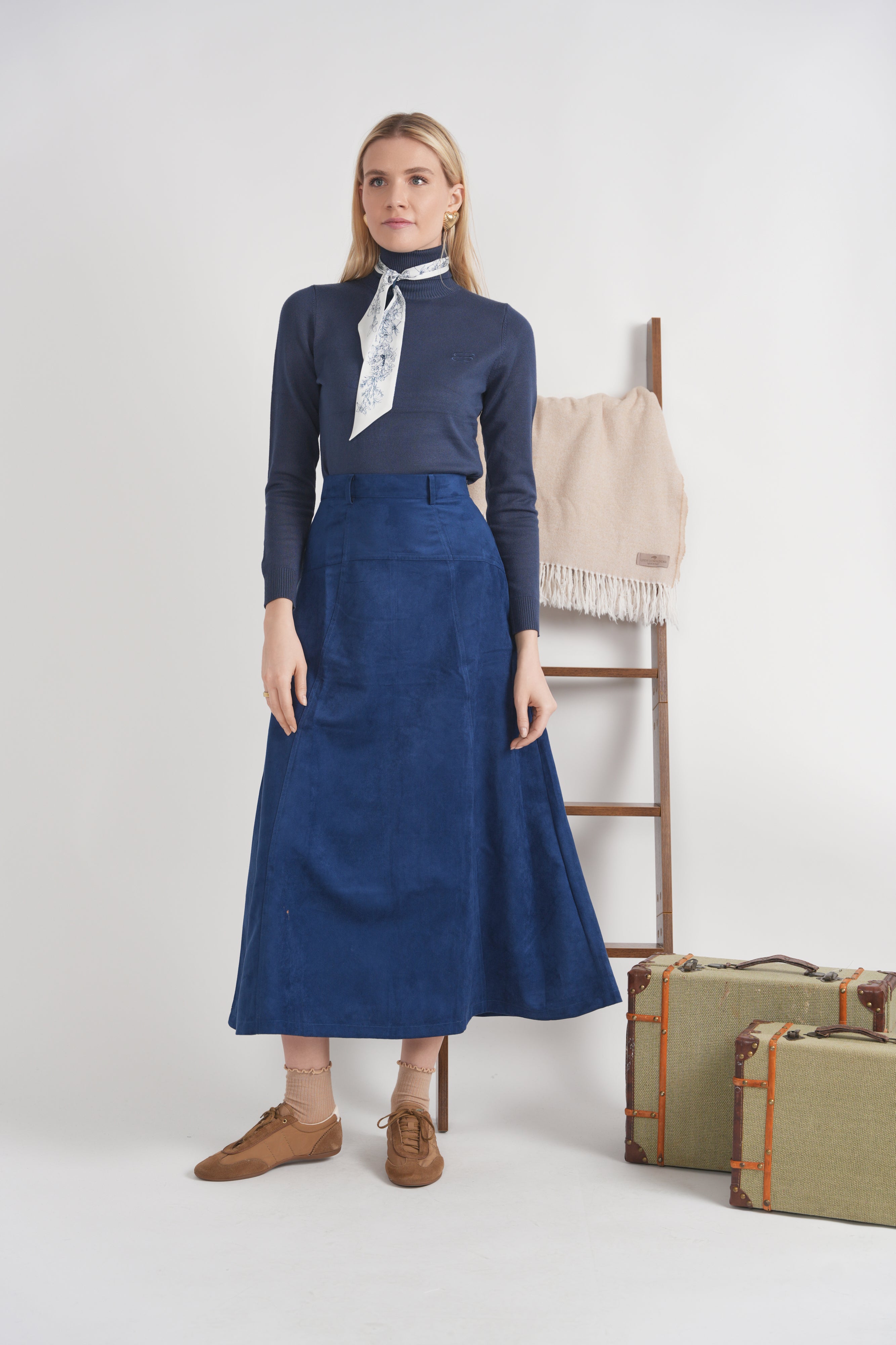 Suede Maxi Shaped Ulla Skirt in by Ulla Maxi