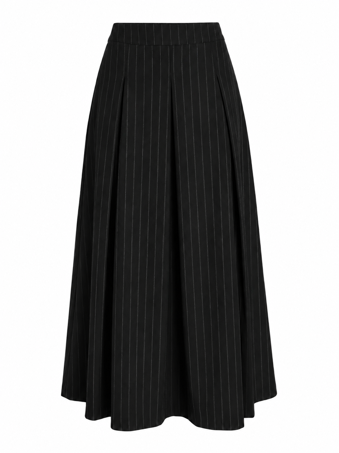 Cool Wool Pin Striped Pleated Midi Skirt in by Diciannove