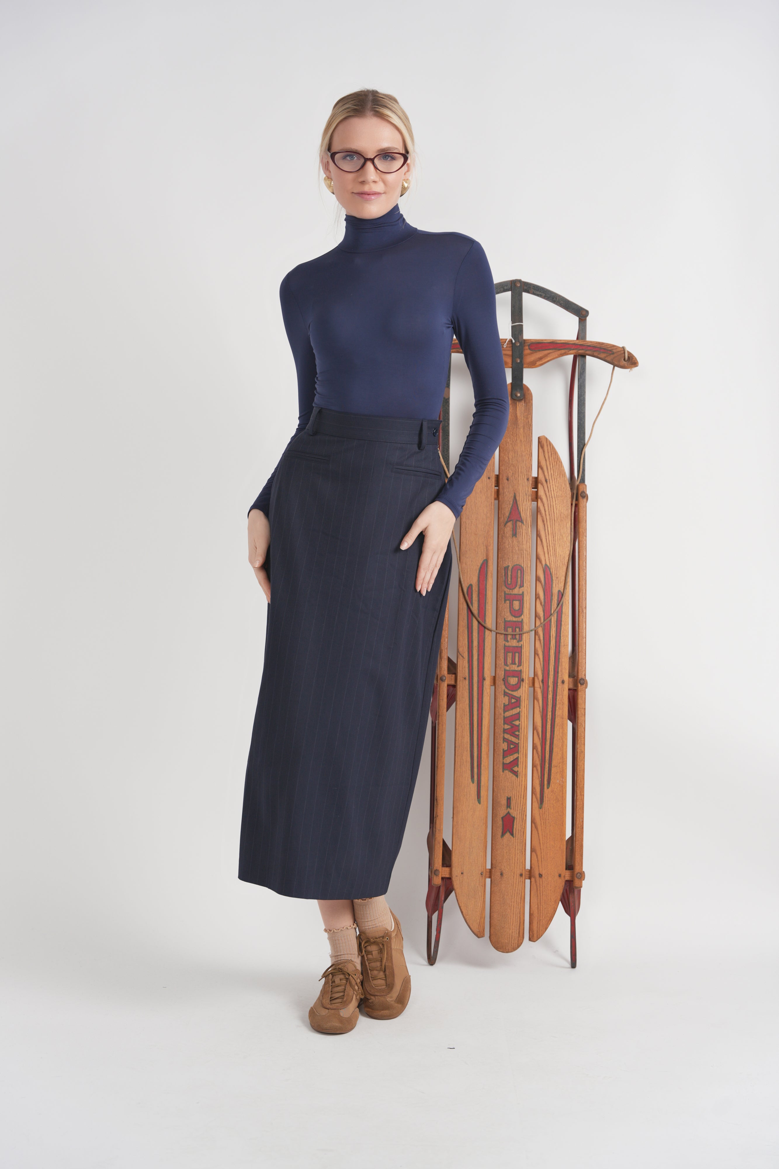 Wool Maxi Skirt in by Spades