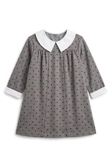 Heart Print Dress in Grey by Clô