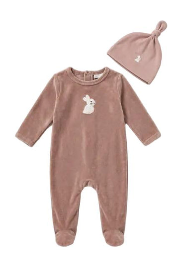 Velour Bunny Footie