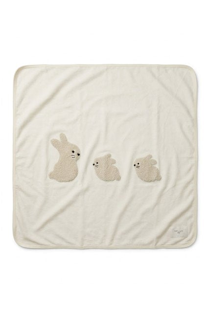 Velour Bunnies Blanket in Powder One Size by Little Fragile