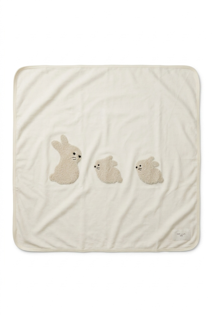 Velour Bunnies Blanket in by Little Fragile