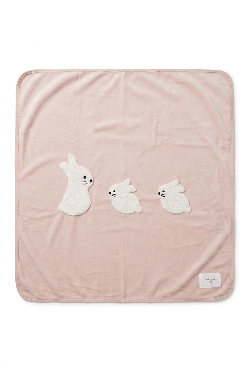 Velour Bunnies Blanket in Primrose One Size by Little Fragile