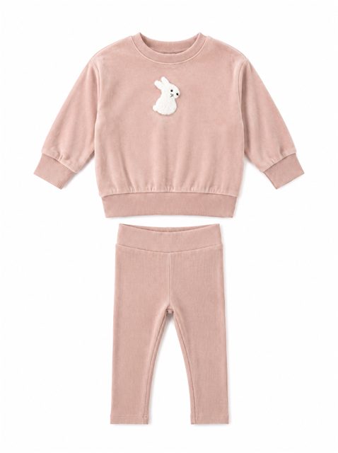 Velour Bunnies 2 Piece Set in Primrose by Little Fragile