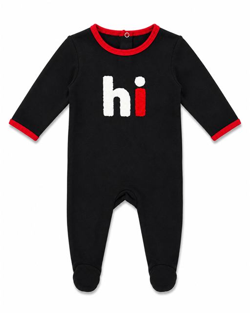 Hi Hook Stitch Footie in Black by Fragile