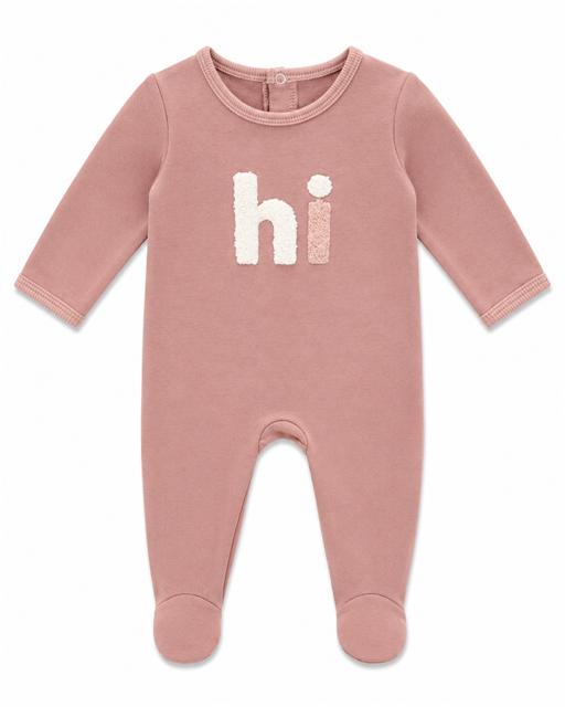 Hi Hook Stitch Footie in Rose by Fragile