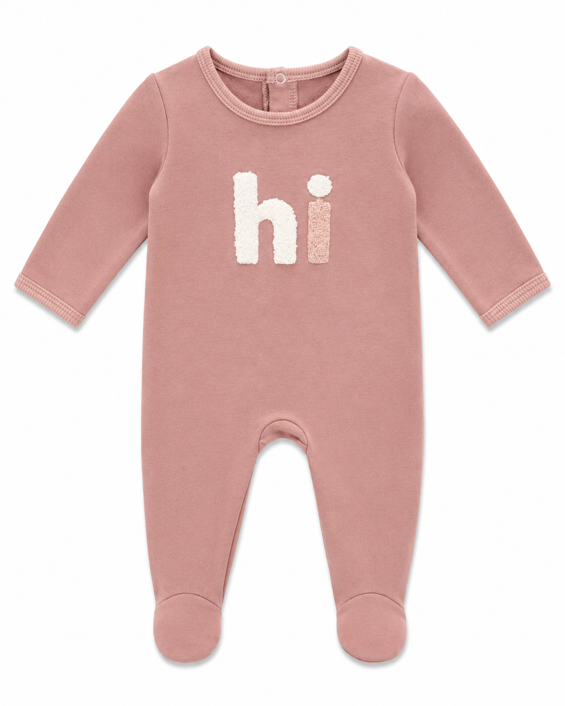 Hi Hook Stitch Footie in Rose by Fragile