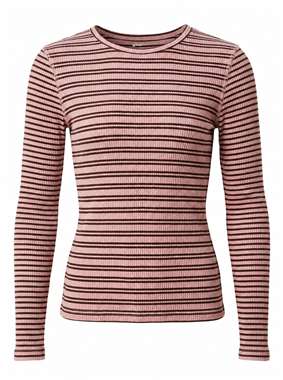 Striped Rib Top in Mauve by FYI