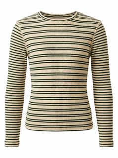 Striped Rib Top in Olive by FYI