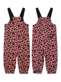 Corduroy Leopard Printed Long Overall