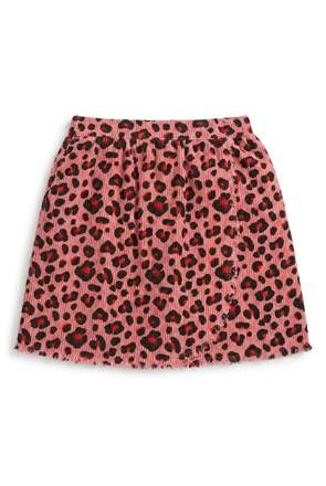 Corduroy Leopard Printed Wrap Skirt in Rose by FYI