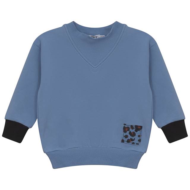 Sweatshirt with Rib Fennel Neck in by FYI