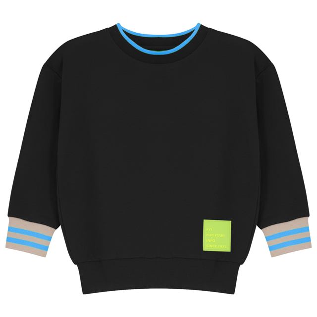 French Terry Crewneck Sweatshirt in Black by FYI