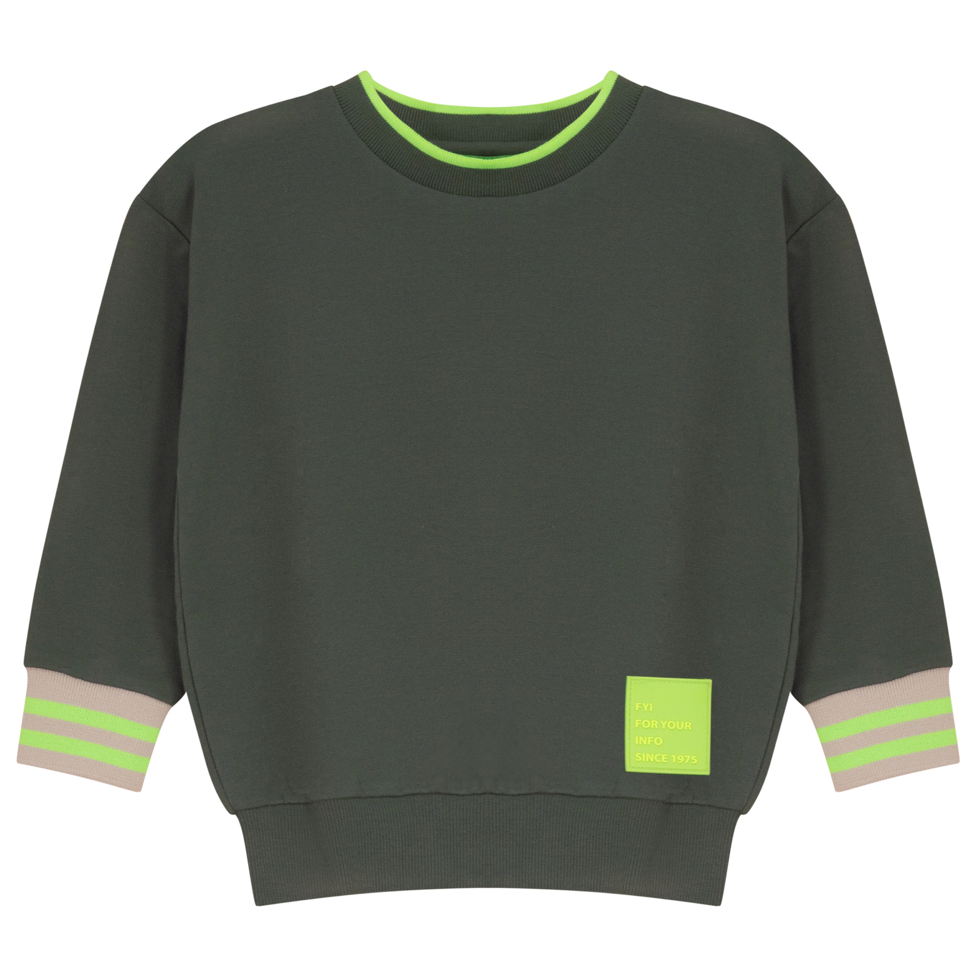 French Terry Crewneck Sweatshirt in Olive by FYI