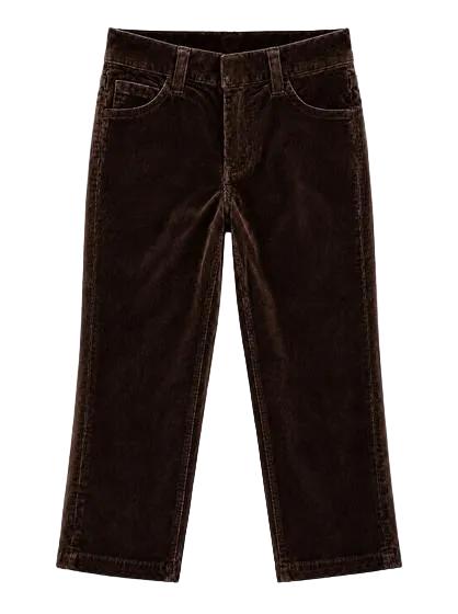 Stretch Corduroy Pants in Chocolate by FYI