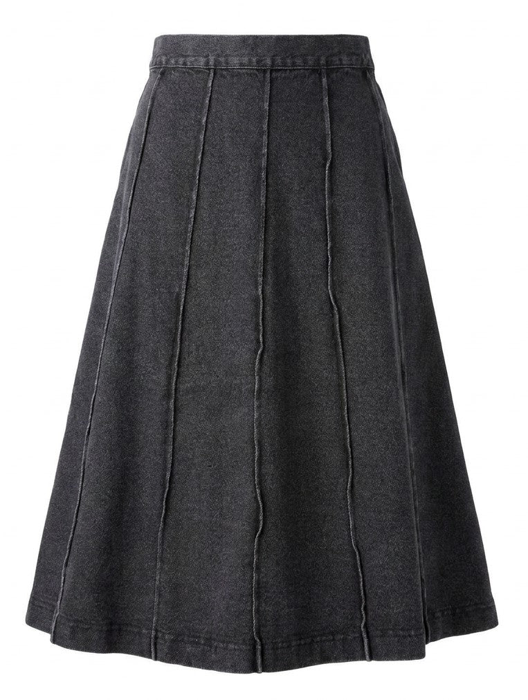 Paneled Denim Skirt