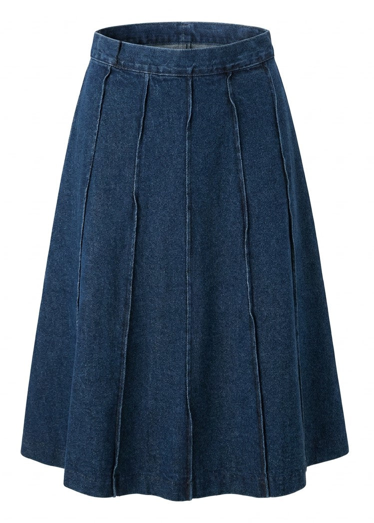 Paneled Denim Skirt