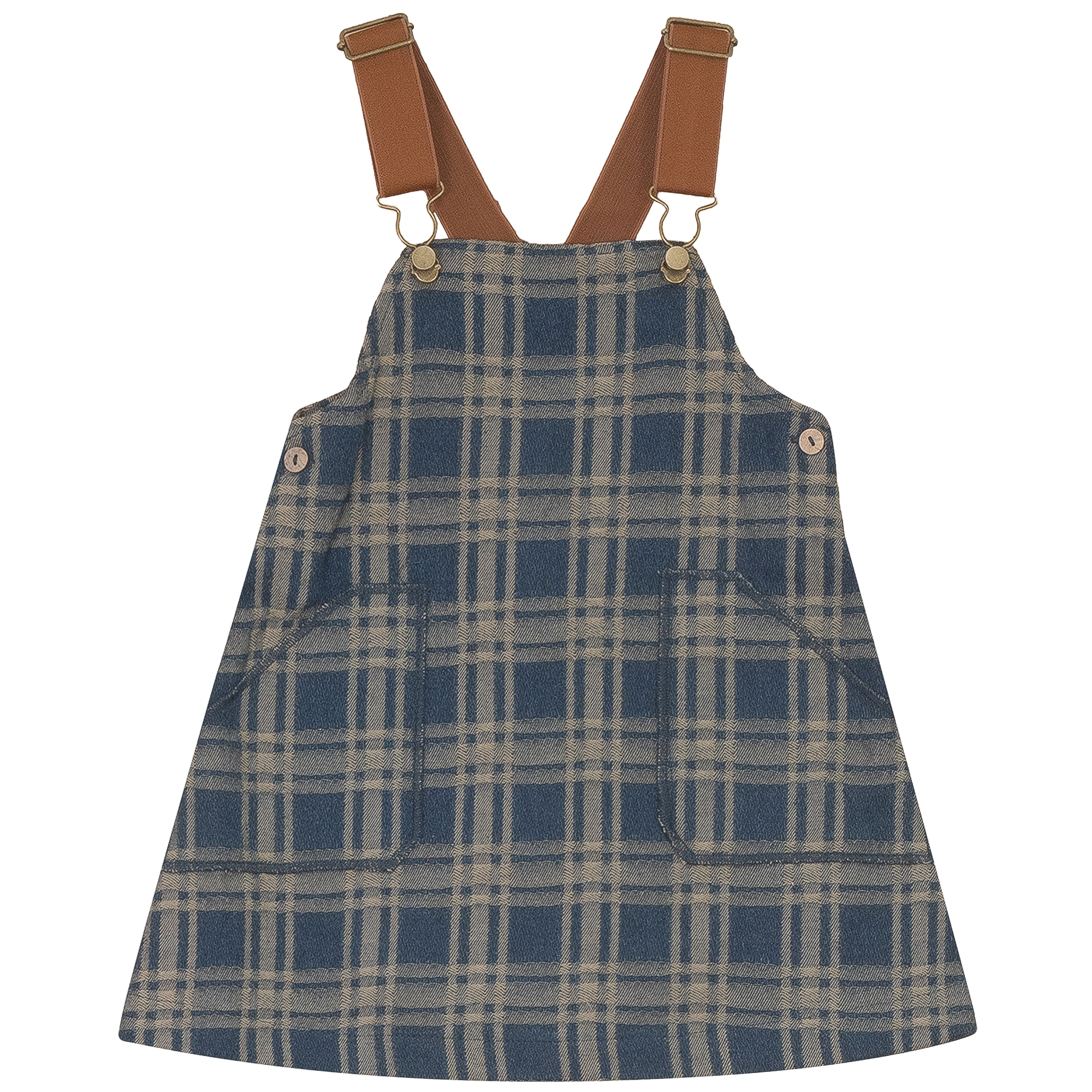 Plaid Denim Jumper in Mustard Denim by FYI