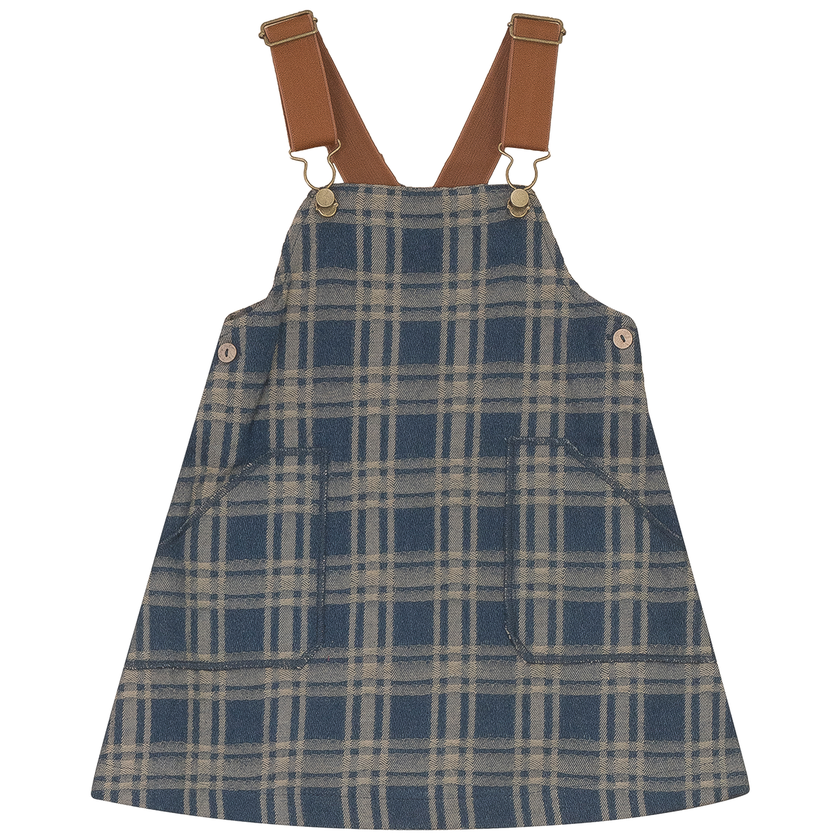 Plaid Denim Jumper in Mustard Denim by FYI