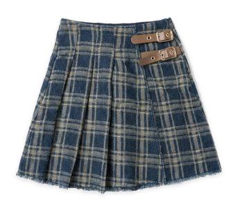 Plaid Denim Skirt