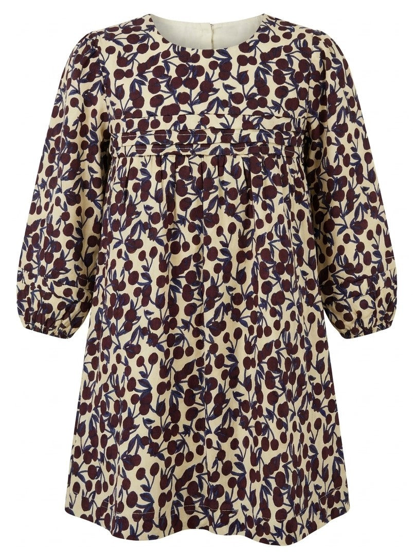 Cherry Print Woven Dress in Cream by Charlotte & George