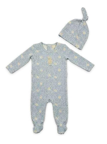 Leaves & Sheep Print Footie