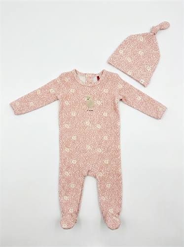 Leaves & Sheep Print Footie in by Fragile Red Stripe