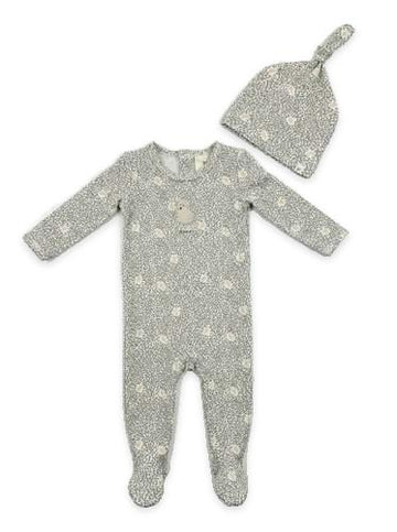 Leaves & Sheep Print Footie