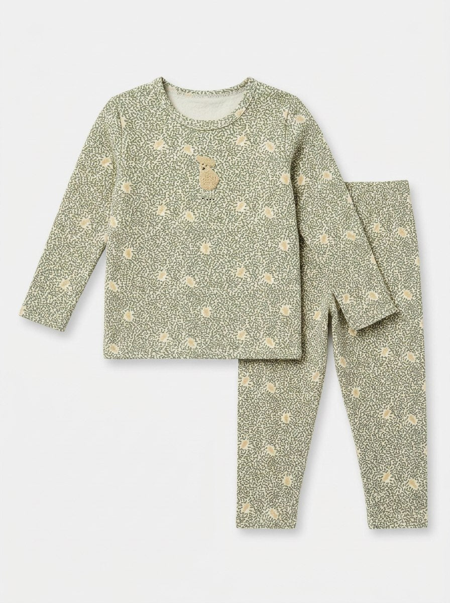Leaves & Sheep Print Set in Vanilla Sage by Fragile Red Stripe