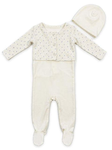 Footie, Cardigan & Hat Set